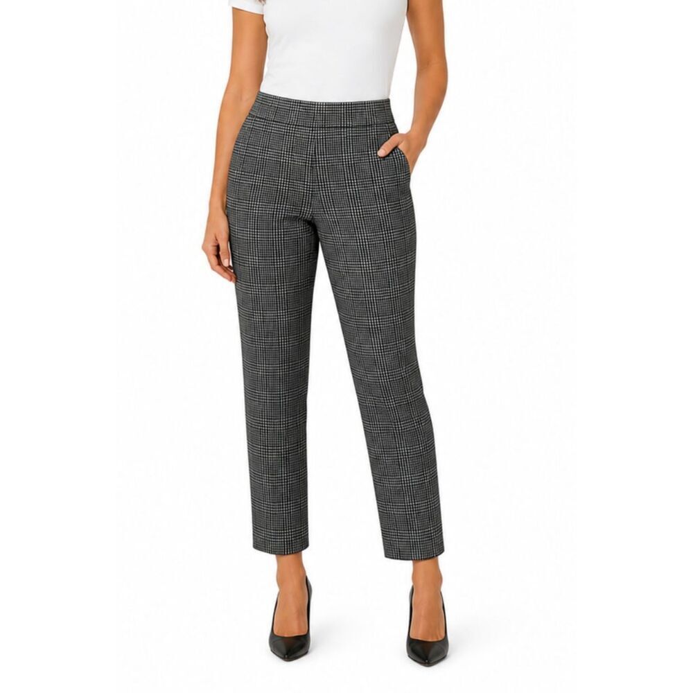 Banana Republic Ponte Plaid Ankle Pants Size 8 Houndstooth